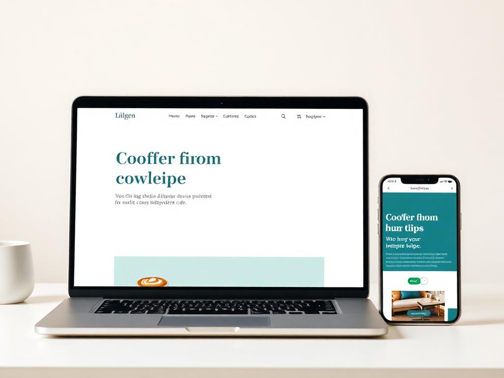 Example website design for a café